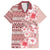 Pasifika Sataoa Pattern Plumeria Vintage Family Matching Off Shoulder Short Dress and Hawaiian Shirt Cherry LT9 Dad's Shirt - Short Sleeve Cherry - Polynesian Pride