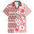 Pasifika Sataoa Pattern Plumeria Vintage Family Matching Short Sleeve Bodycon Dress and Hawaiian Shirt Cherry LT9 Dad's Shirt - Short Sleeve Cherry - Polynesian Pride