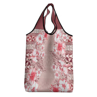 Pasifika Sataoa Pattern Plumeria Vintage Grocery Bag Cherry LT9 - Polynesian Pride