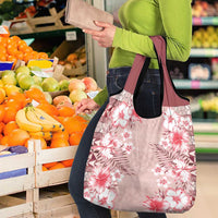 Pasifika Sataoa Pattern Plumeria Vintage Grocery Bag Cherry LT9 - Polynesian Pride
