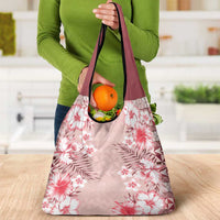 Pasifika Sataoa Pattern Plumeria Vintage Grocery Bag Cherry LT9 - Polynesian Pride