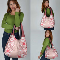 Pasifika Sataoa Pattern Plumeria Vintage Grocery Bag Cherry LT9 - Polynesian Pride
