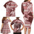 Vintage Hammerhead Shark Valentine Day Family Matching Long Sleeve Bodycon Dress and Hawaiian Shirt Pasifika Sataoa Pattern - Cherry LT9 - Polynesian Pride