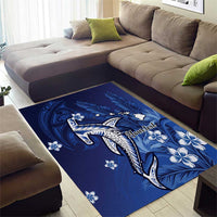 Personalized Hawaiian Maori Hammerhead Shark Area Rug Polu Plumeria LT9 - Polynesian Pride