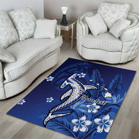 Personalized Hawaiian Maori Hammerhead Shark Area Rug Polu Plumeria LT9 - Polynesian Pride