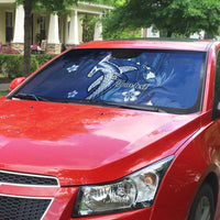 Personalized Hawaiian Maori Hammerhead Shark Auto Sun Shade Polu Plumeria LT9 - Polynesian Pride