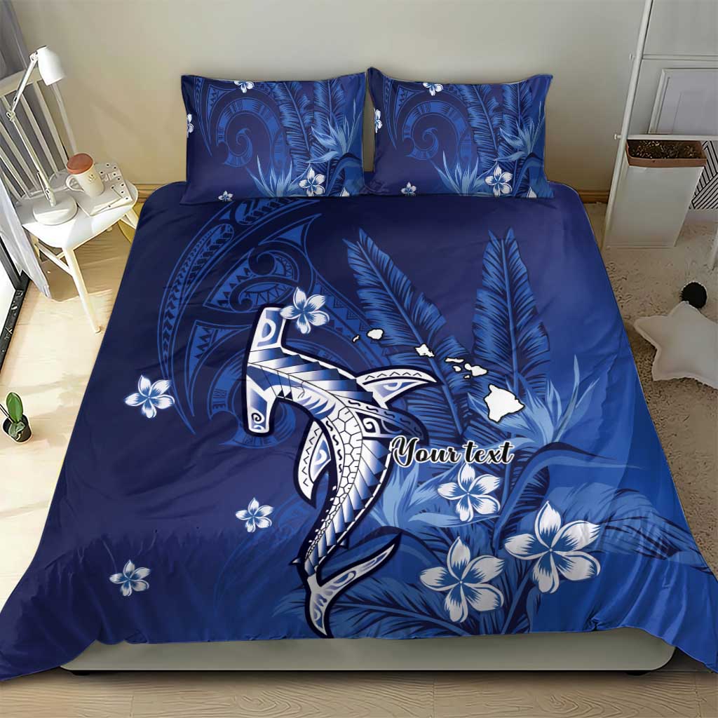 Personalized Hawaiian Maori Hammerhead Shark Bedding Set Polu Plumeria LT9 - Polynesian Pride