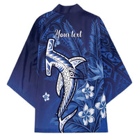Personalized Hawaiian Maori Hammerhead Shark Kimono Polu Plumeria LT9 - Polynesian Pride