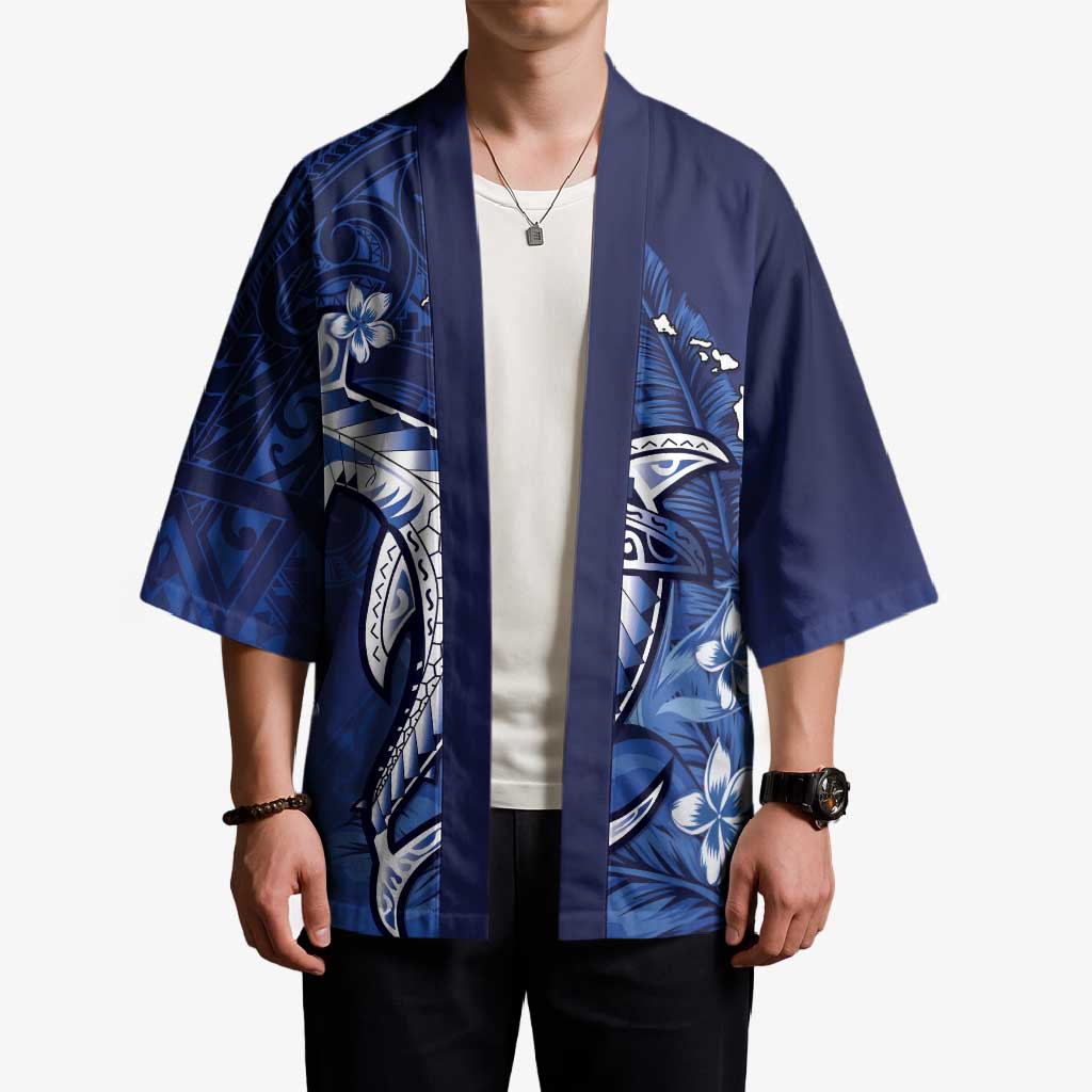Personalized Hawaiian Maori Hammerhead Shark Kimono Polu Plumeria LT9 - Polynesian Pride
