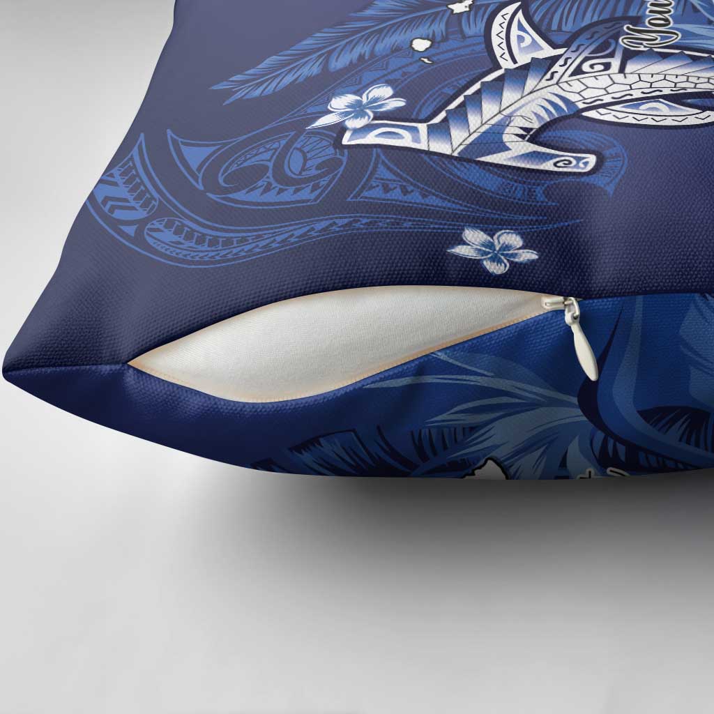 Personalized Hawaiian Maori Hammerhead Shark Pillow Cover Polu Plumeria LT9 - Polynesian Pride