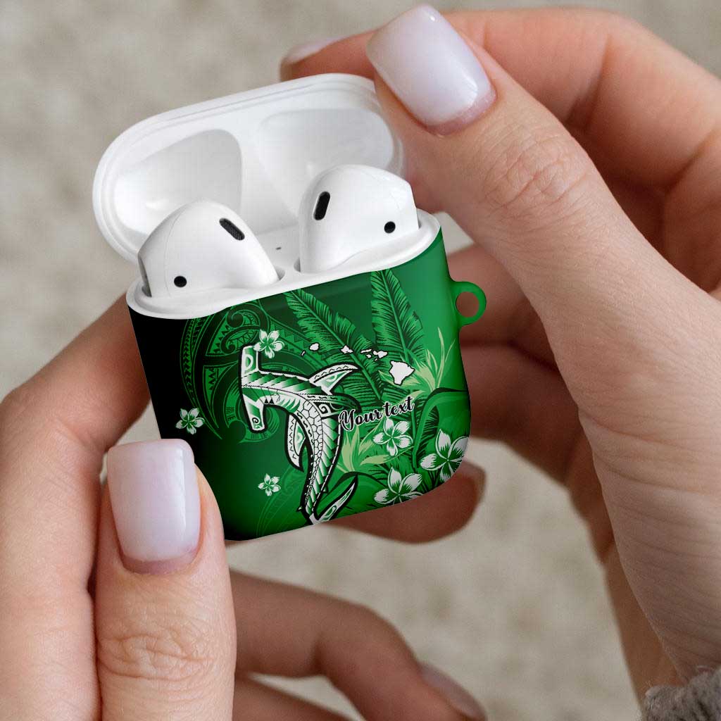 Personalized Hawaiian Maori Hammerhead Shark AirPods Case Omaomao Plumeria LT9 - Polynesian Pride