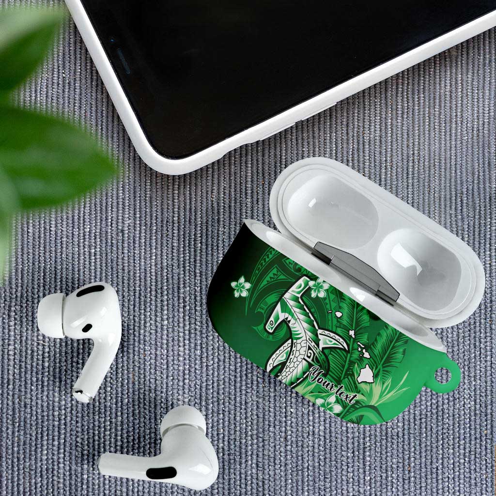 Personalized Hawaiian Maori Hammerhead Shark AirPods Case Omaomao Plumeria LT9 - Polynesian Pride