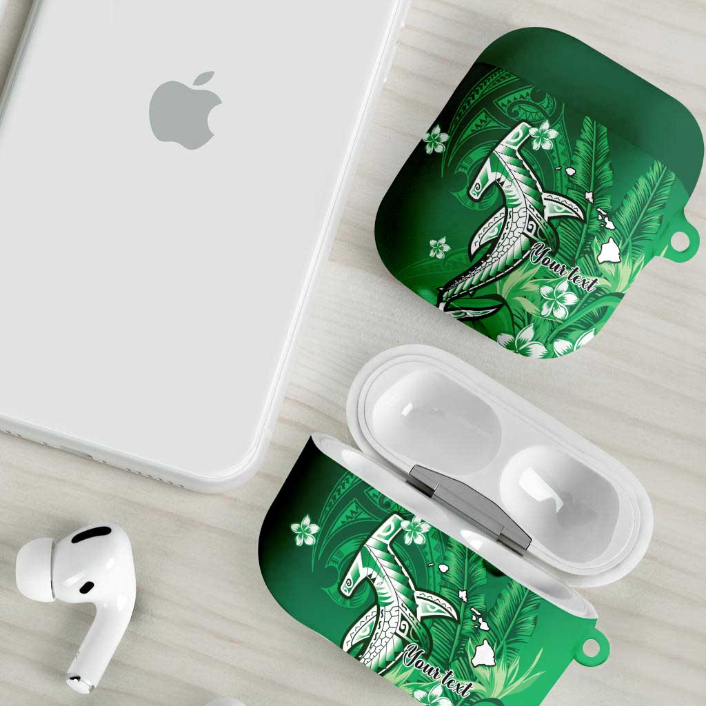 Personalized Hawaiian Maori Hammerhead Shark AirPods Case Omaomao Plumeria LT9 - Polynesian Pride