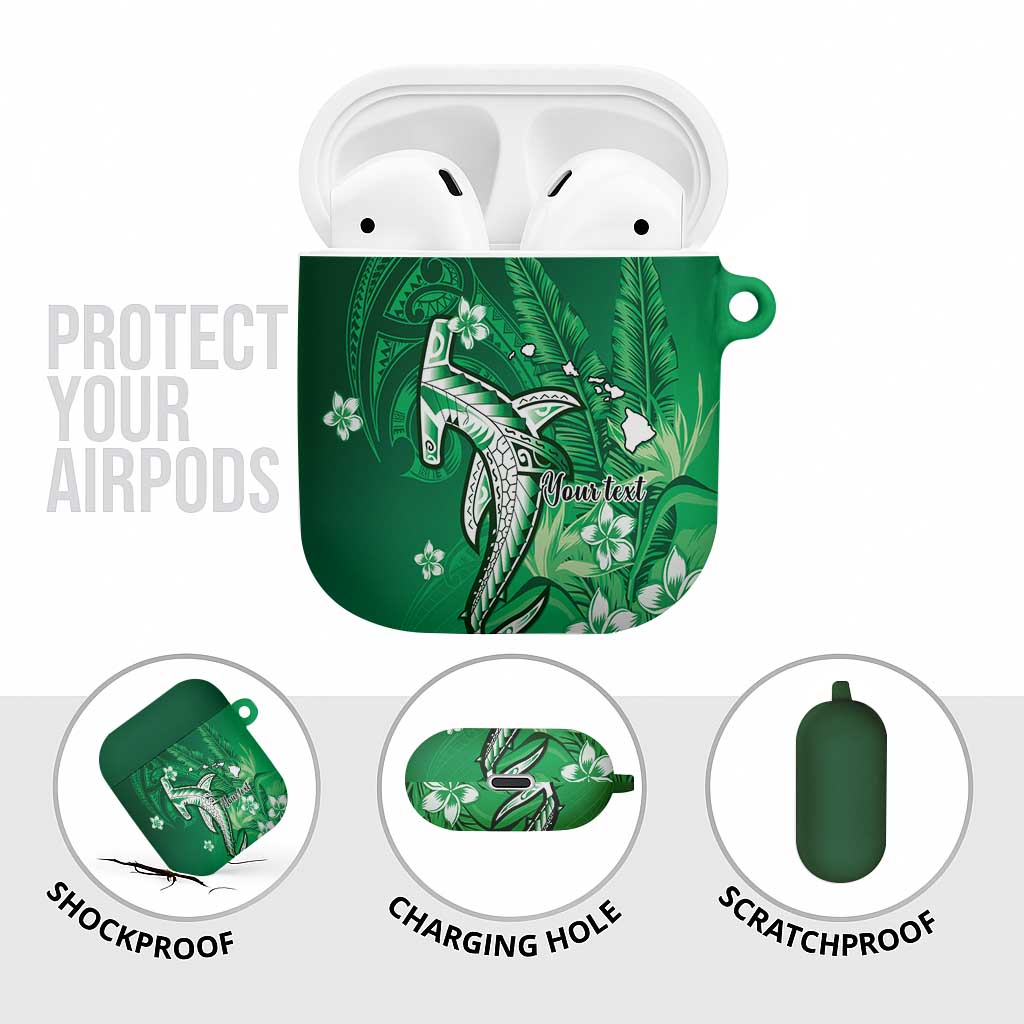 Personalized Hawaiian Maori Hammerhead Shark AirPods Case Omaomao Plumeria LT9 - Polynesian Pride