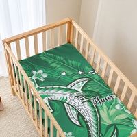 Personalized Hawaiian Maori Hammerhead Shark Baby Bed Cover Omaomao Plumeria LT9 - Polynesian Pride
