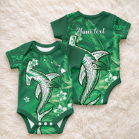 Personalized Hawaiian Maori Hammerhead Shark Baby Onesie Omaomao Plumeria LT9 - Polynesian Pride