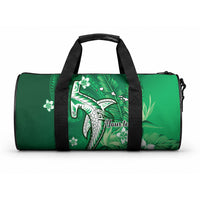 Personalized Hawaiian Maori Hammerhead Shark Duffle Bag Omaomao Plumeria LT9 One size Green - Polynesian Pride