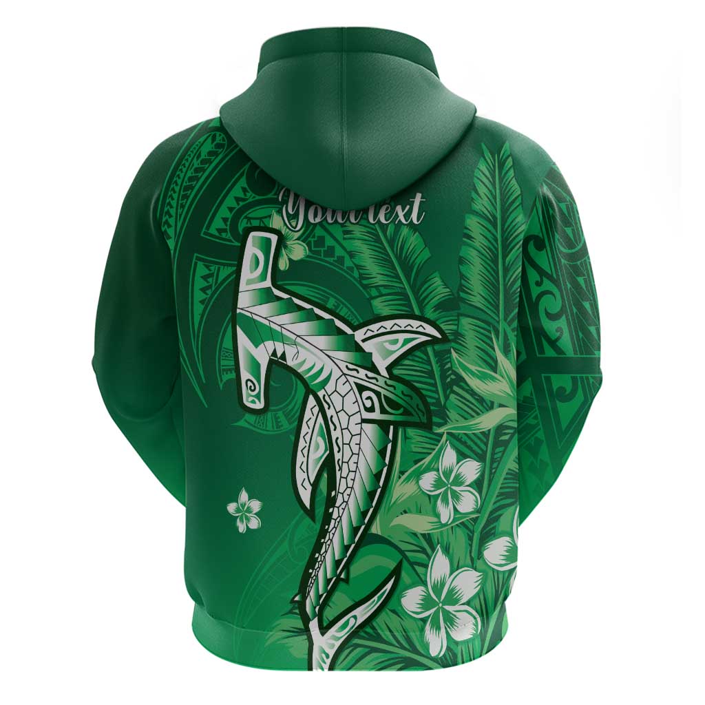 Personalized Hawaiian Maori Hammerhead Shark Hoodie Omaomao Plumeria LT9 - Polynesian Pride
