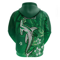 Personalized Hawaiian Maori Hammerhead Shark Hoodie Omaomao Plumeria LT9 - Polynesian Pride