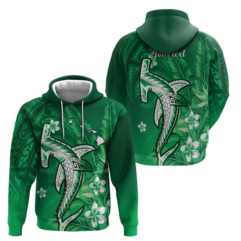 Personalized Hawaiian Maori Hammerhead Shark Hoodie Omaomao Plumeria LT9 - Polynesian Pride
