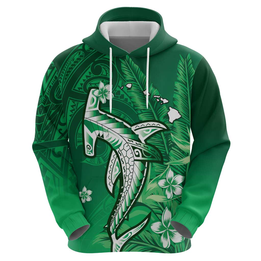 Personalized Hawaiian Maori Hammerhead Shark Hoodie Omaomao Plumeria LT9 - Polynesian Pride