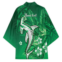 Personalized Hawaiian Maori Hammerhead Shark Kimono Omaomao Plumeria LT9 - Polynesian Pride