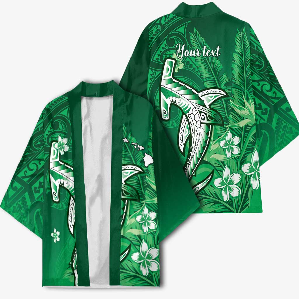 Personalized Hawaiian Maori Hammerhead Shark Kimono Omaomao Plumeria LT9 - Polynesian Pride
