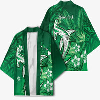 Personalized Hawaiian Maori Hammerhead Shark Kimono Omaomao Plumeria LT9 - Polynesian Pride