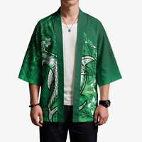 Personalized Hawaiian Maori Hammerhead Shark Kimono Omaomao Plumeria LT9 - Polynesian Pride
