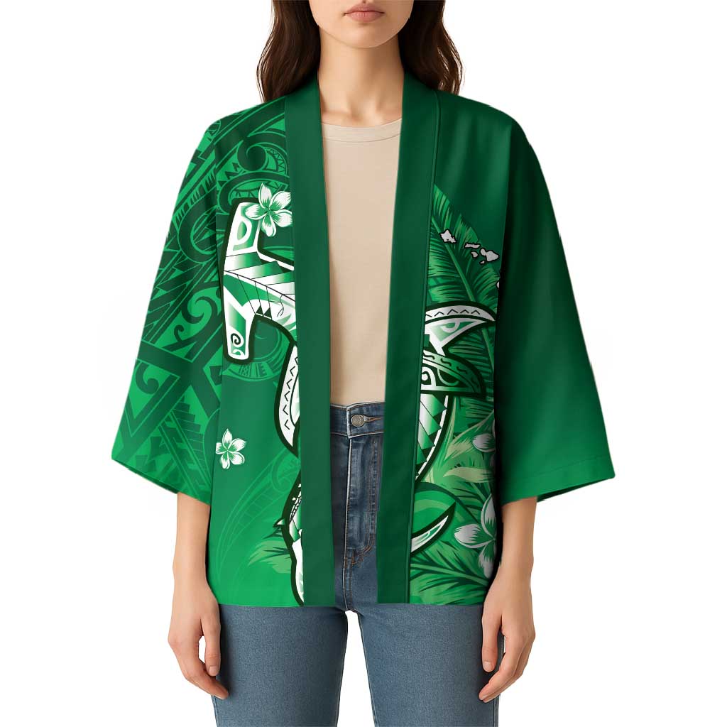 Personalized Hawaiian Maori Hammerhead Shark Kimono Omaomao Plumeria LT9 - Polynesian Pride