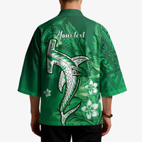 Personalized Hawaiian Maori Hammerhead Shark Kimono Omaomao Plumeria LT9 - Polynesian Pride