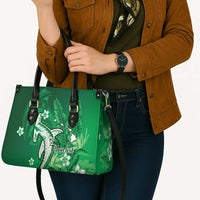 Personalized Hawaiian Maori Hammerhead Shark Leather Bag Omaomao Plumeria LT9 - Polynesian Pride