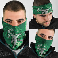 Personalized Hawaiian Maori Hammerhead Shark Neck Gaiter Omaomao Plumeria LT9 - Polynesian Pride