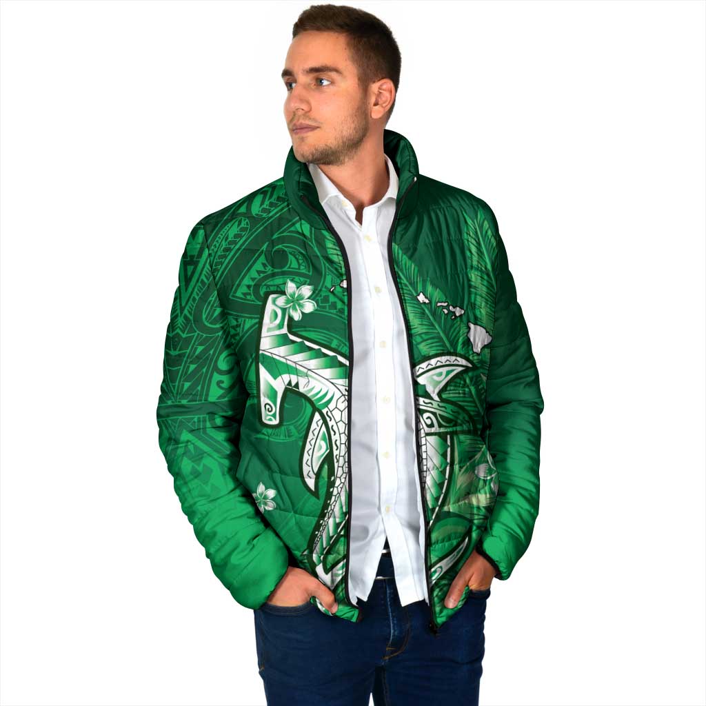 Personalized Hawaiian Maori Hammerhead Shark Padded Jacket Omaomao Plumeria LT9 - Polynesian Pride