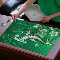 Personalized Hawaiian Maori Hammerhead Shark Puzzle Omaomao Plumeria LT9 - Polynesian Pride