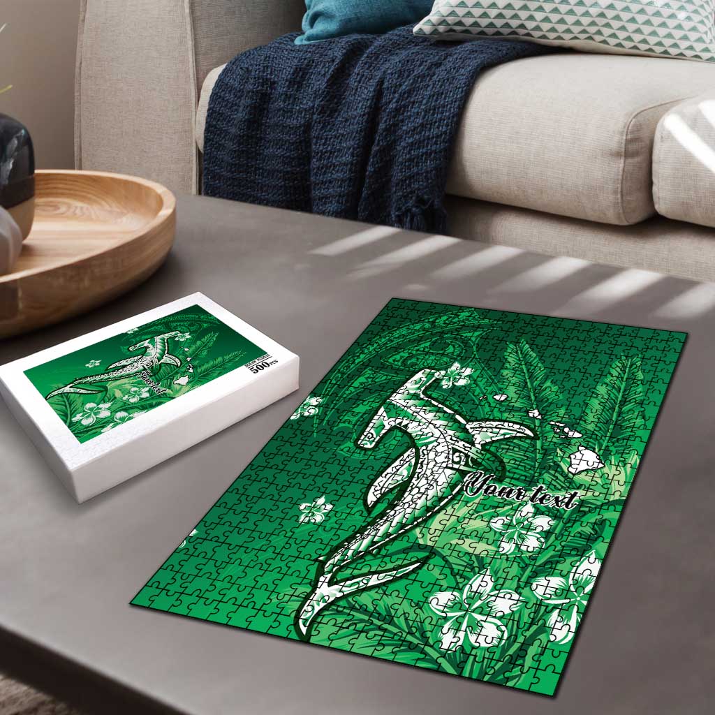 Personalized Hawaiian Maori Hammerhead Shark Puzzle Omaomao Plumeria LT9 - Polynesian Pride