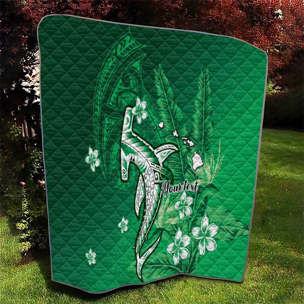 Personalized Hawaiian Maori Hammerhead Shark Quilt Omaomao Plumeria LT9 - Polynesian Pride