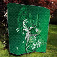 Personalized Hawaiian Maori Hammerhead Shark Quilt Omaomao Plumeria LT9 - Polynesian Pride