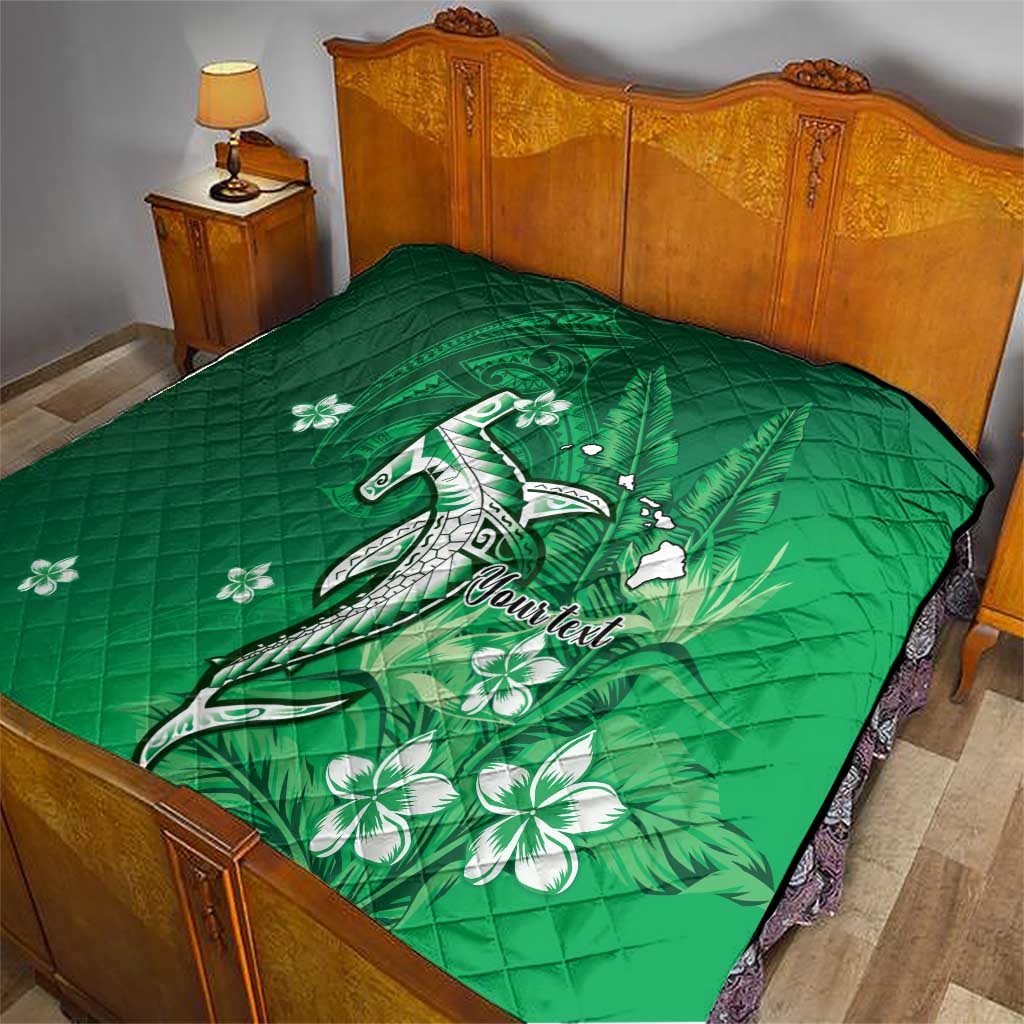 Personalized Hawaiian Maori Hammerhead Shark Quilt Omaomao Plumeria LT9 - Polynesian Pride