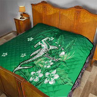 Personalized Hawaiian Maori Hammerhead Shark Quilt Omaomao Plumeria LT9 - Polynesian Pride