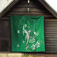 Personalized Hawaiian Maori Hammerhead Shark Quilt Omaomao Plumeria LT9 - Polynesian Pride