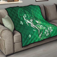 Personalized Hawaiian Maori Hammerhead Shark Quilt Omaomao Plumeria LT9 - Polynesian Pride
