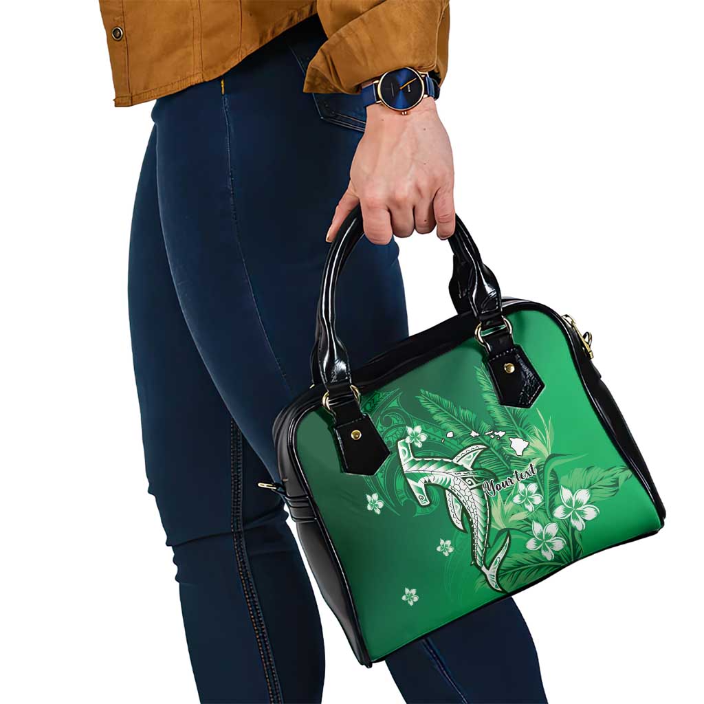 Personalized Hawaiian Maori Hammerhead Shark Shoulder Handbag Omaomao Plumeria LT9 - Polynesian Pride