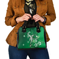 Personalized Hawaiian Maori Hammerhead Shark Shoulder Handbag Omaomao Plumeria LT9 - Polynesian Pride