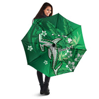 Personalized Hawaiian Maori Hammerhead Shark Umbrella Omaomao Plumeria LT9 - Polynesian Pride