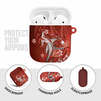 Personalized Hawaiian Maori Hammerhead Shark AirPods Case Ulaula Plumeria LT9 - Polynesian Pride