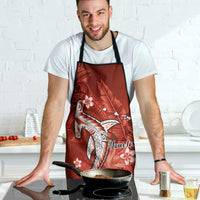 Personalized Hawaiian Maori Hammerhead Shark Apron Ulaula Plumeria LT9 - Polynesian Pride