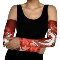 Personalized Hawaiian Maori Hammerhead Shark Arm Sleeves Ulaula Plumeria LT9 - Polynesian Pride