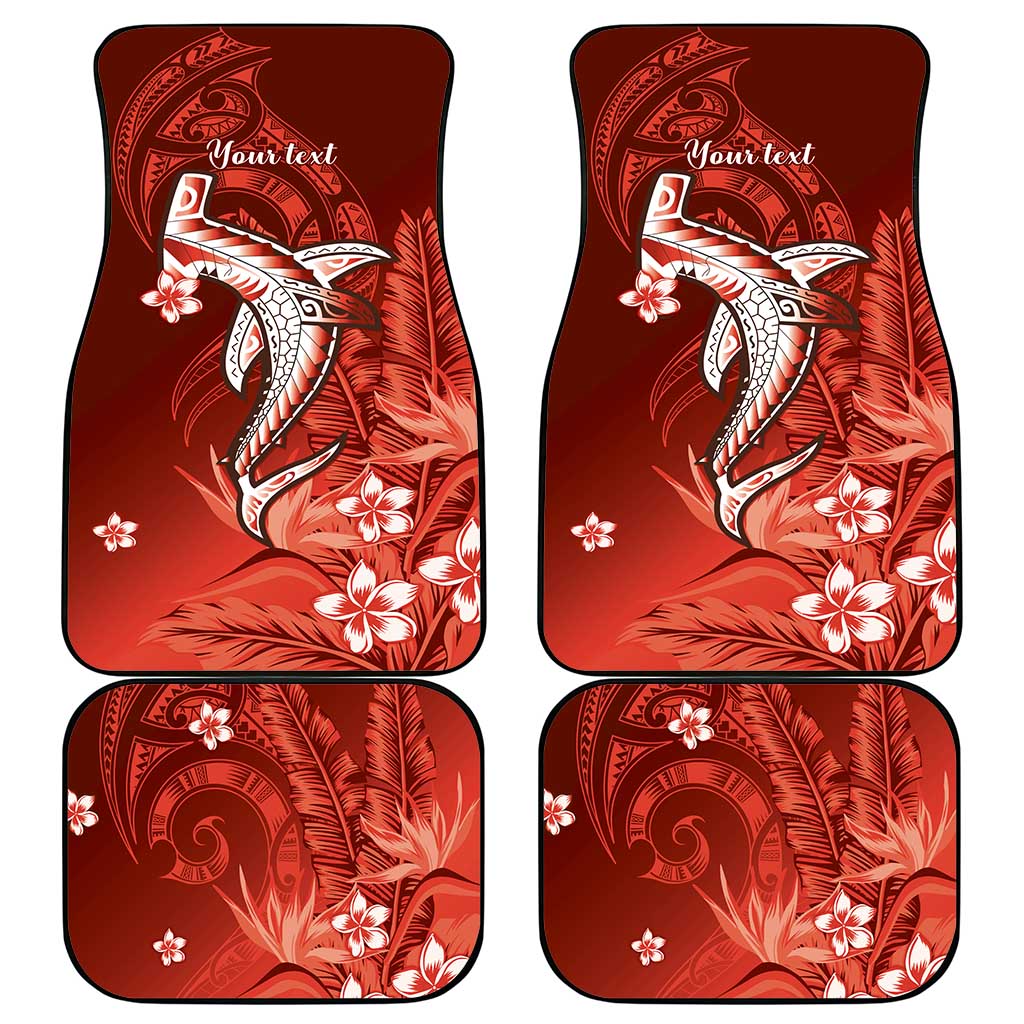 Personalized Hawaiian Maori Hammerhead Shark Car Mats Ulaula Plumeria LT9 - Polynesian Pride