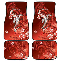 Personalized Hawaiian Maori Hammerhead Shark Car Mats Ulaula Plumeria LT9 - Polynesian Pride